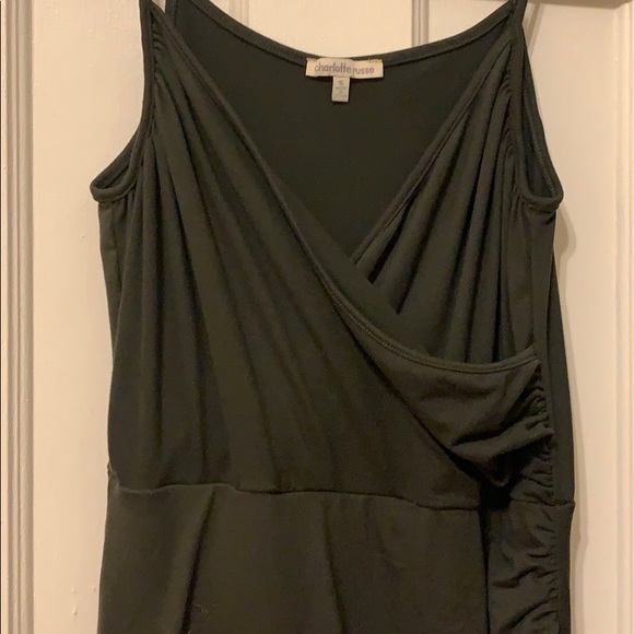 High low, green wrap dress - Picture 3 of 3